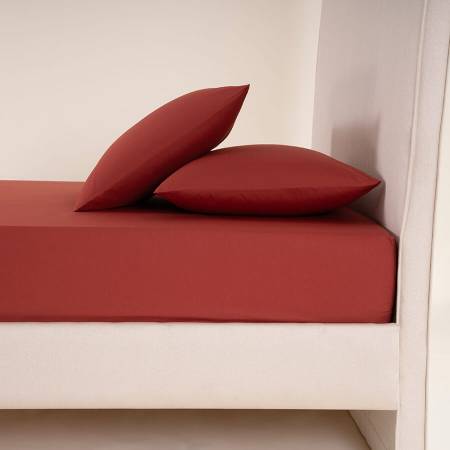 Penelope Laura Percale Easy Care Lastikli Çarşaf Seti Mercan 180X200+35 - 