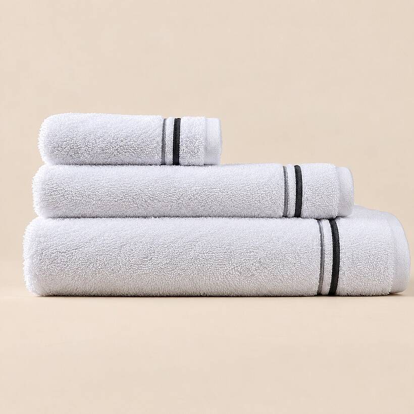 %100 Pamuk Gri Havlu - Signature Line - 