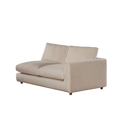Sofa Plume 2’li Tek Kollu Sağ Köşe Modül 180 x 97 cm | Plainfry Kumaş - Krem Dokulu 