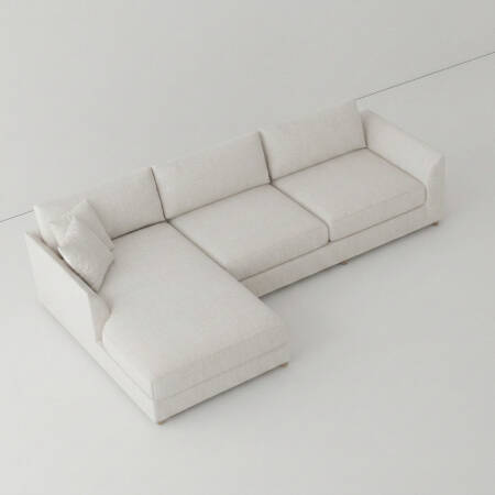 Sofa Plume 2’li Tek Kollu Sağ Köşe Modül 180 x 97 cm | Space Kumaş - Beyaz Dokulu - 2