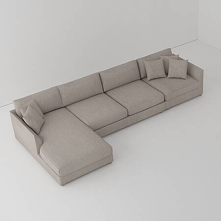 Sofa Plume 2’li Tek Kollu Sağ Köşe Modül 180 x 97 cm | Space Kumaş - Gri - 2