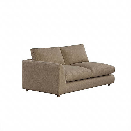 Sofa Plume 2’li Tek Kollu Sol Köşe Modül 180 x 97 cm | Plainfry Kumaş - Kahve Keten 
