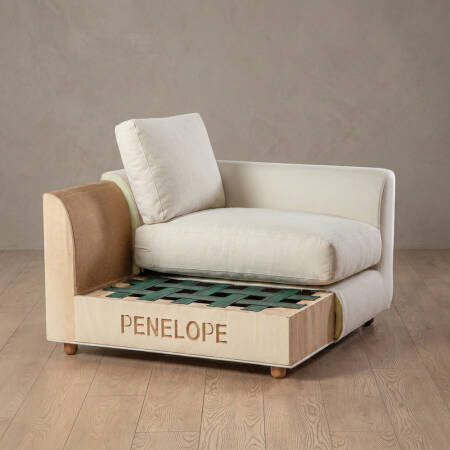 Sofa Plume 2’li Tek Kollu Sol Köşe Modül 180 x 97 cm | Space Kumaş - Beyaz Dokulu - 3