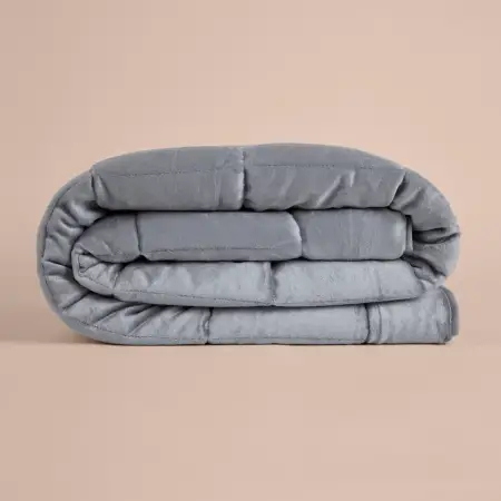 Tek Kişilik Çift Taraflı Welsoft Yorgan Gri 155x215 cm - Velour Serisi - 1