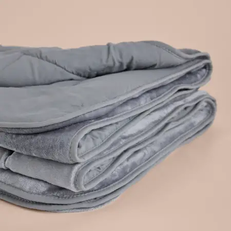 Tek Kişilik Çift Taraflı Welsoft Yorgan Gri 155x215 cm - Velour Serisi - 3
