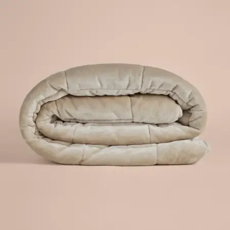 Tek Kişilik Çift Taraflı Welsoft Yorgan Taş 155x215 cm - Velour Serisi - 1