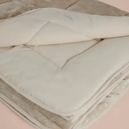 Tek Kişilik Çift Taraflı Welsoft Yorgan Taş 155x215 cm - Velour Serisi - 4