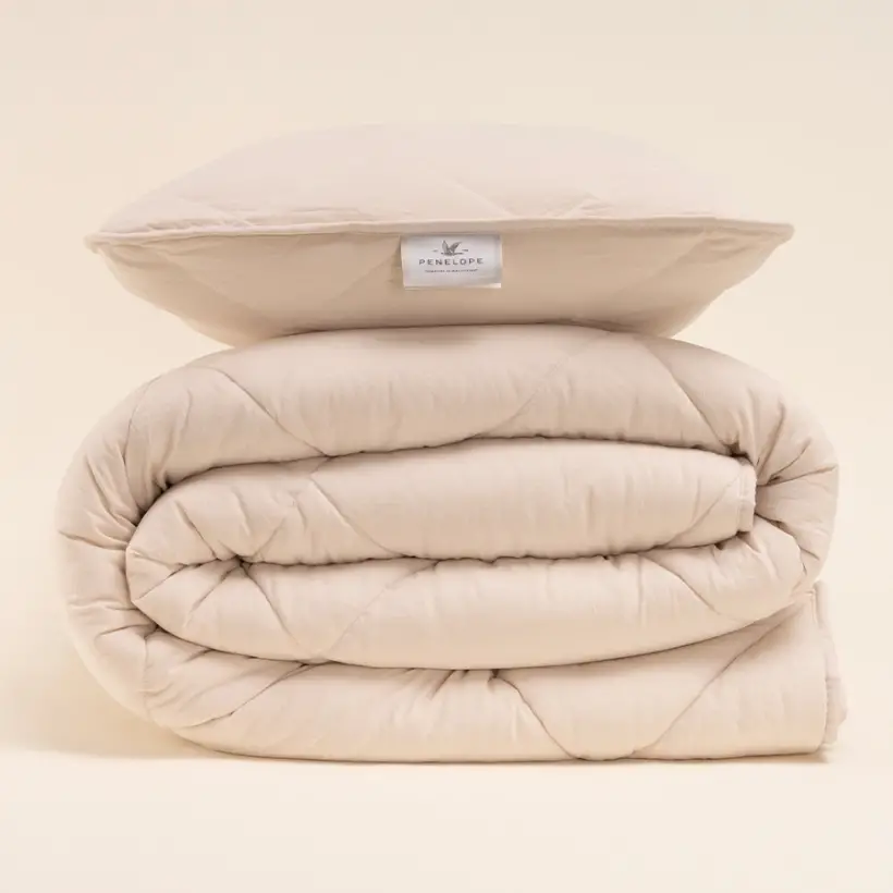 Microfiber Kumaş Tek Kişilik Krem Yastık Yorgan Seti - Colors in Comfort - 