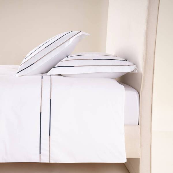 %100 Pamuk Saten Nevresim Seti 240x220 cm Beyaz - Trio Serisi - 