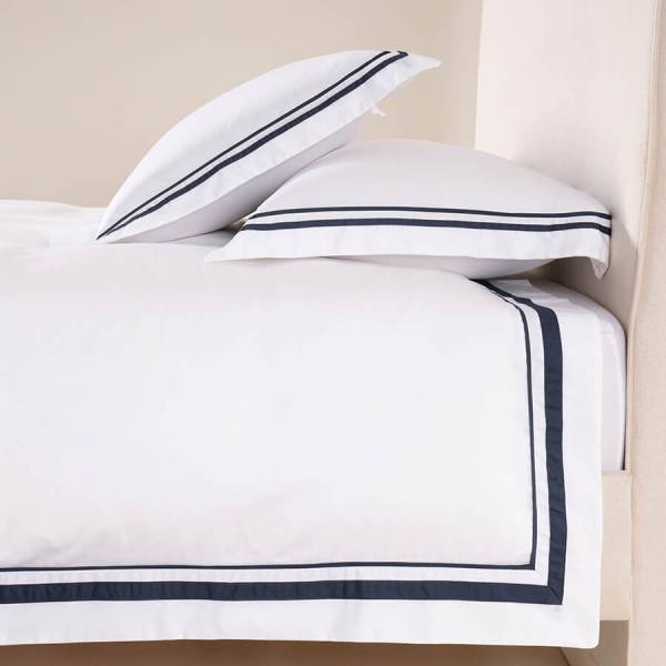%100 Pamuk Saten Nevresim Seti 240x220 cm Lacivert - Vanessa Serisi - 