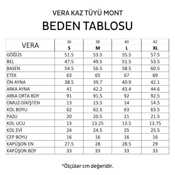 Vera Kadın Kaz Tüyü Mont Haki S